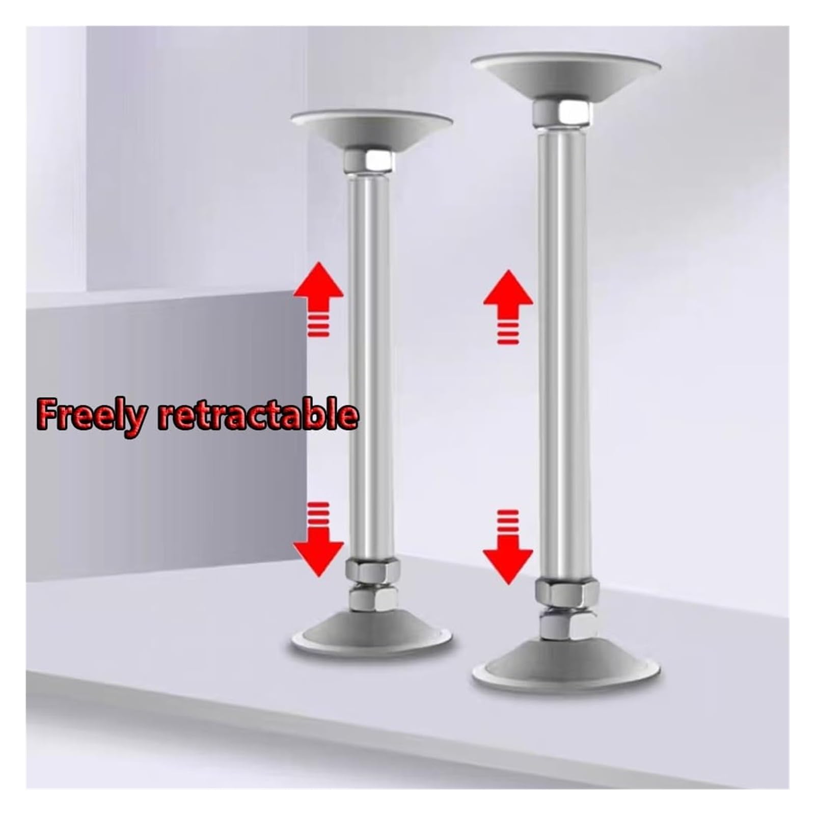 Patas para muebles de lavabo, Barras de soporte ajustables for lavabo de baño, kit de reparación de patas de fregadero de cocina de acero inoxidable for muebles de gabinete, 2 piezas(Height 56 71cm(22