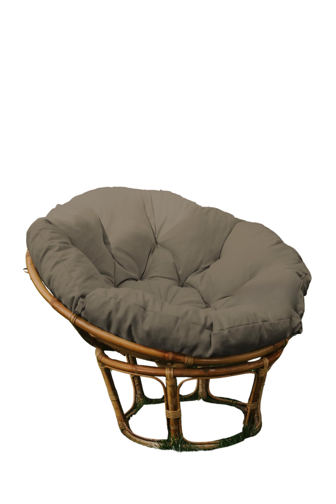 chilly pilley Coussin Rond pour Papasan Coussin De Fauteuil Jardin Coussin De Siège Matelassé avec Boucles (80cm, Argent)
