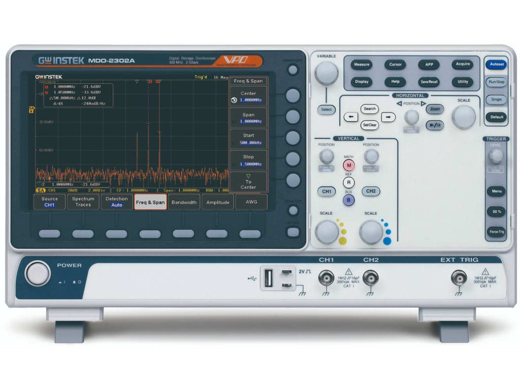Instek MDO-2302A - 300 MHz/2 Channels Oscilloscope with Spectrum Analyzer