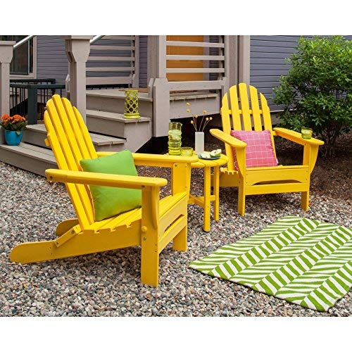 Polywood Ad5030Le Classic Folding Adirondack Chair, Lemon #TOP5