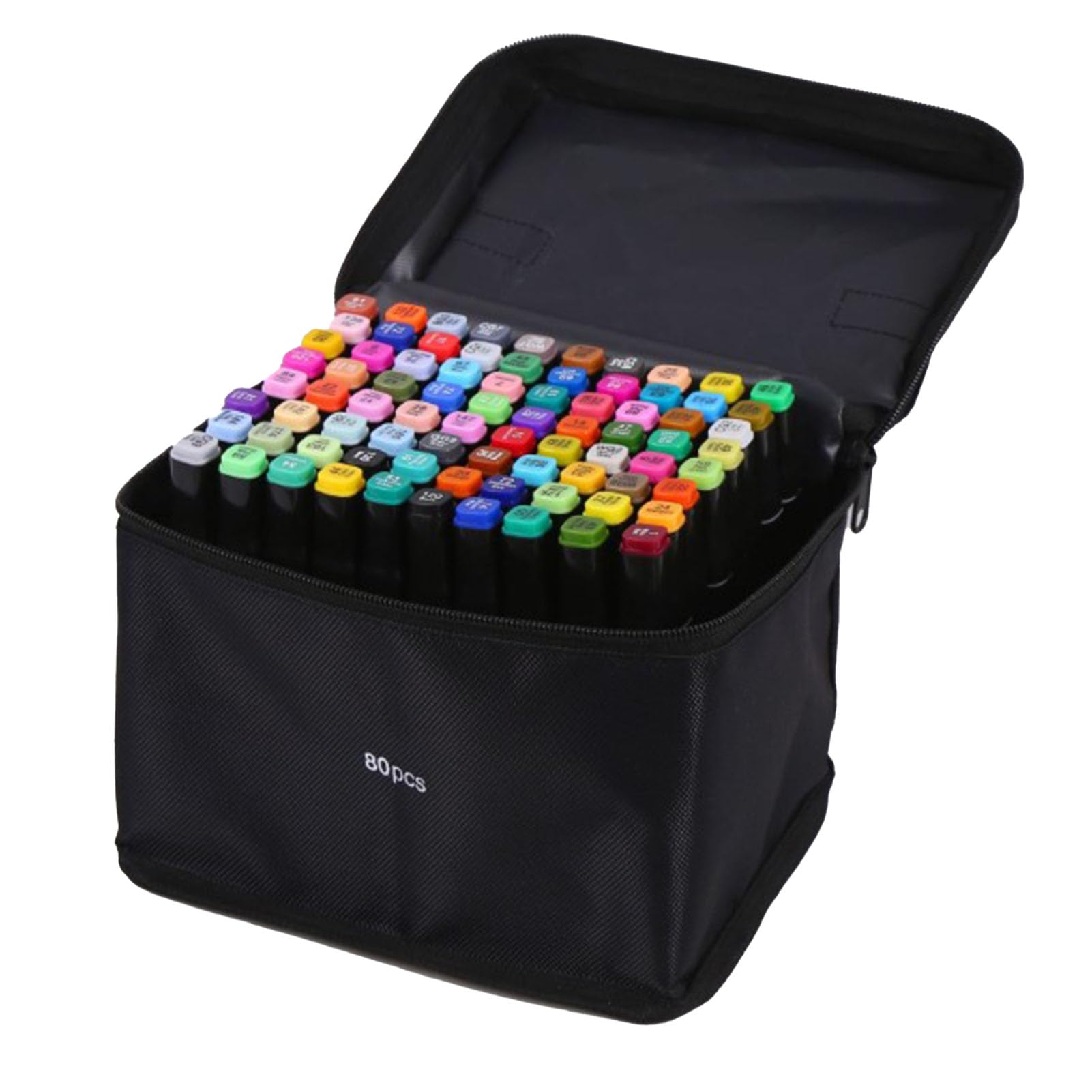 80 Farben Alkohol-Marker, Doppelspitzen-Marker-Set, schwarzer Stiftkörper, DIY-Farbmischung, tragbare Kunst-Farbmarker-Set zum Malen, Zeichnen, Zeichnen