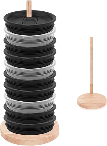 Organizador de tapa para vaso, diseño que ahorra espacio, soporte desmontable para tapas YETI, almacenamiento vertical para tapas YETI de hasta 12