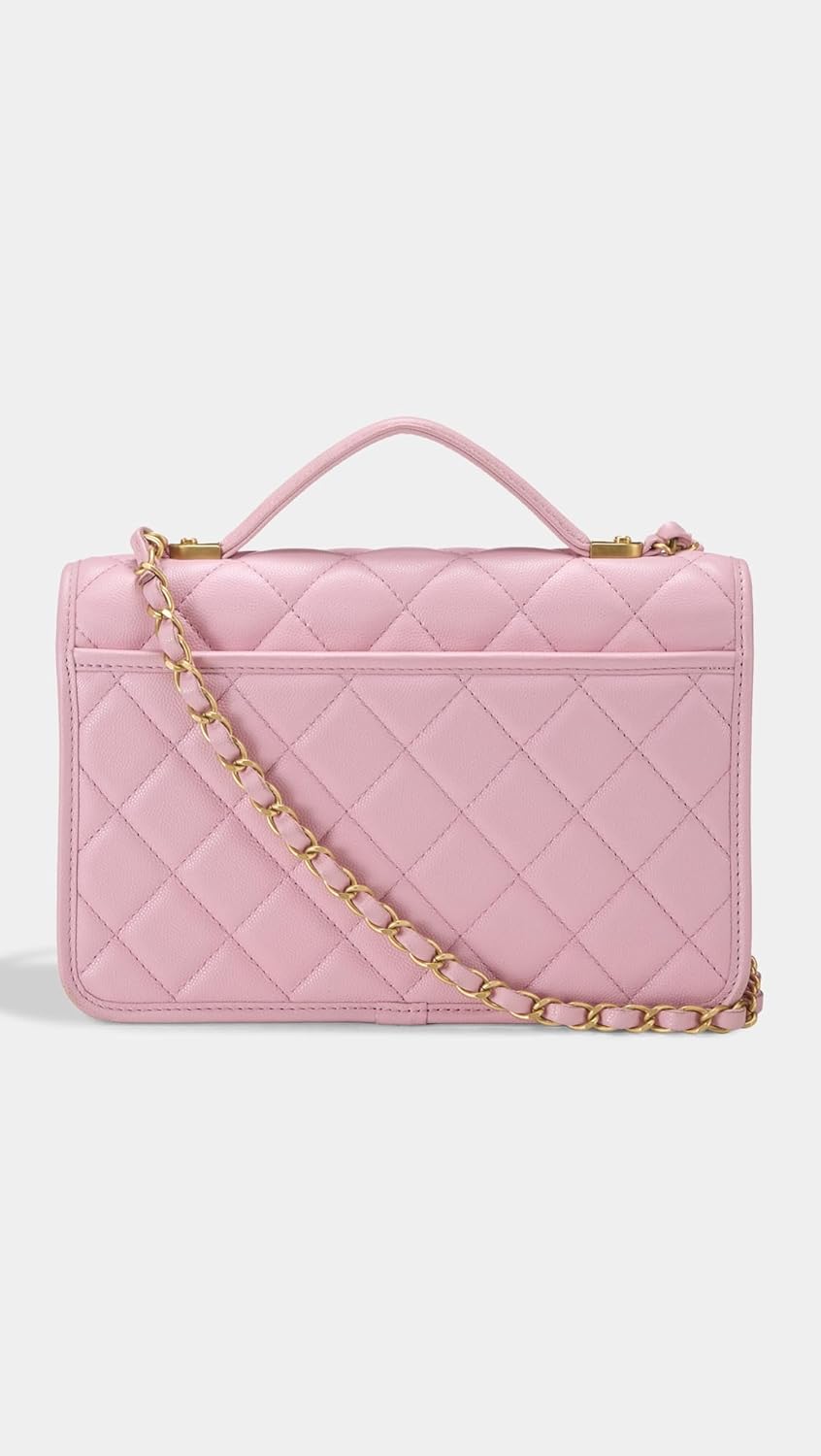 WHAT GOES AROUND COMES AROUND Women's Pre-Loved Chanel Pink Caviar Top Handle Flap Bag - Image 3