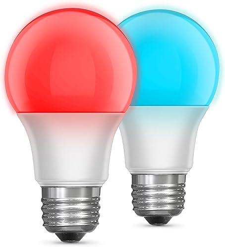 Miniatura 2 de Feit Electric Bombillas LED A19 para fiestas, cambio de color, control remoto, 5 vatios, base estándar E26, 80 CRI, 120 V, 13 años de vida útil,