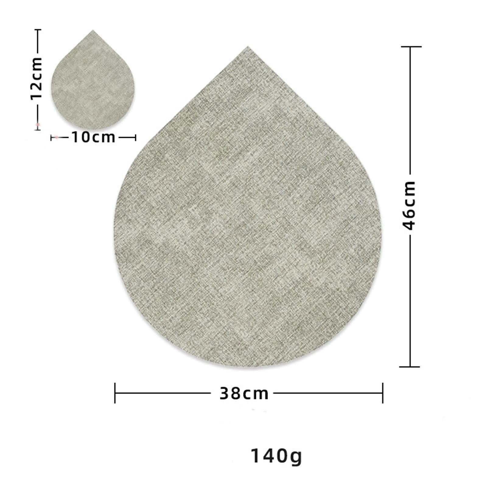 8 Stück Tischsets Abwaschbar Modern, 38 x 46 cm Hellgrau Platzsets Abwaschbar Modern Leder, Volltonfarbe mit Wassertropfen