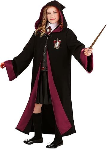Miniatura 8 de Disfraz de Hermione Granger de Harry Potter de lujo para niños, bata de Hermione Gryffindor, bata de mago con capucha