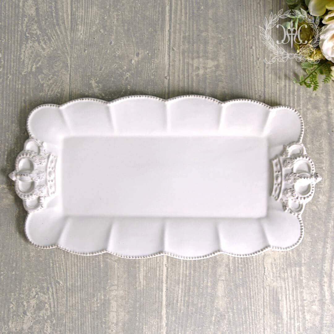 Amazon | ホワイトクラウンレクタングルプレート 王冠 フレンチ