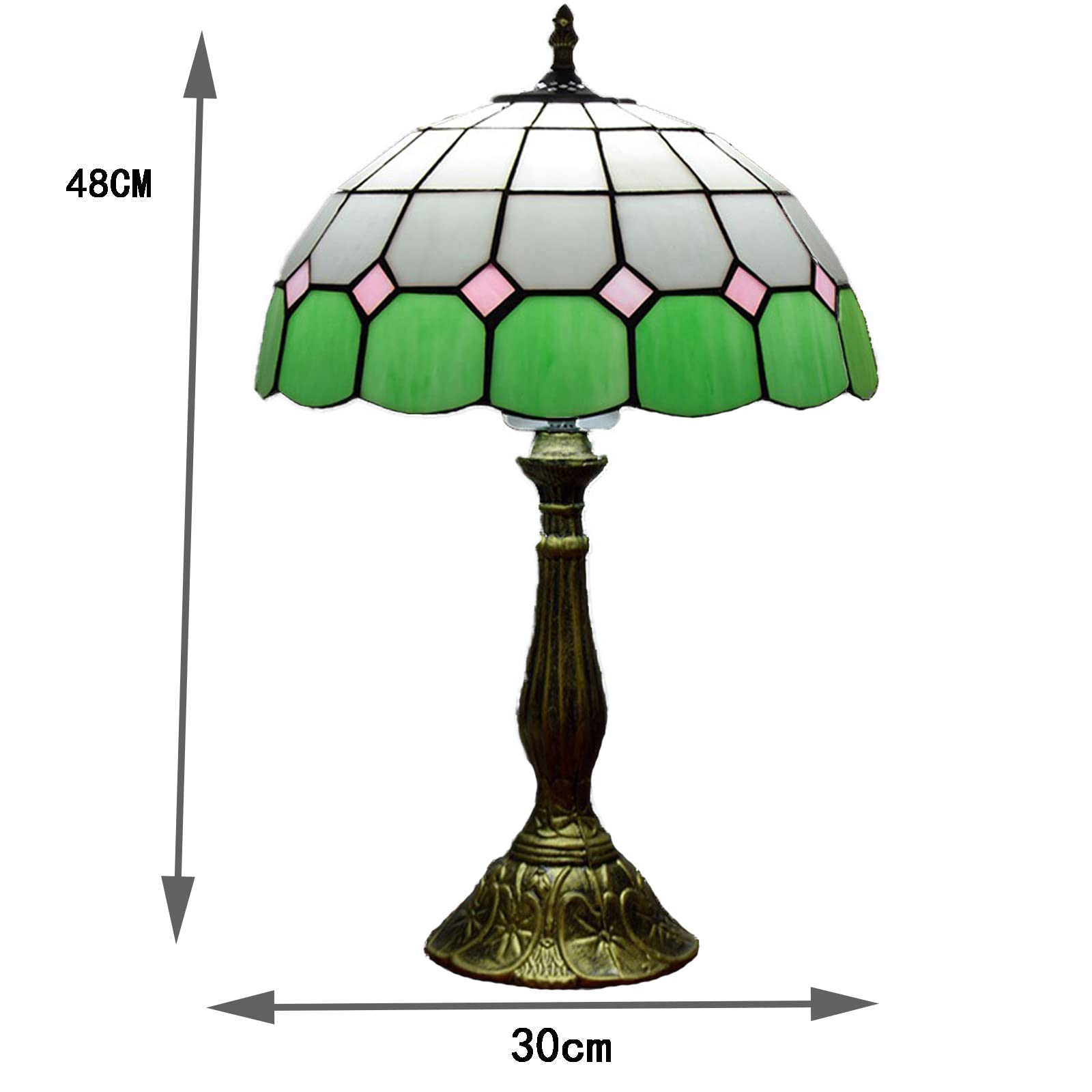 Lampy w stylu tiffany witraż klosz do lampy śródziemnomorski Vintage antyczna metalowa podstawa proces lutowania stosuje się do salonu sypialnia badania zielony 12 cali needed