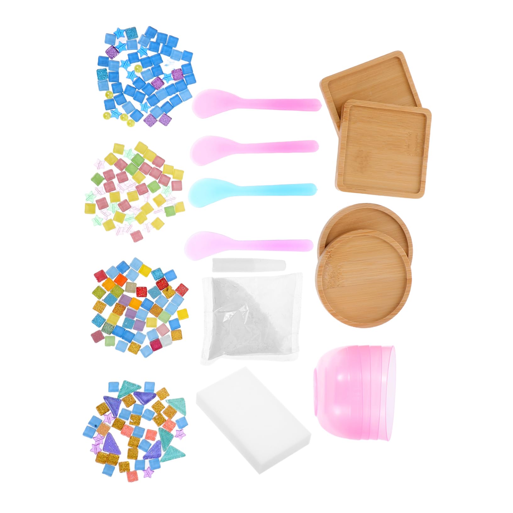 Kits de Sous-verres DIY Bambou Lurrose et mosaïque pour loisirs créatifs