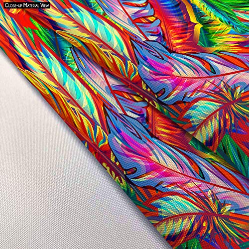 Image of ArtzFolio Bright Feathers | Canvas Upholstery Fabric by Metre | for Sofa, Curtains, Cushions, Furnishing, Craft, Dress Material | Width 1.5metre (58inch) | Length 2 metre (80 inch / 203 cms)