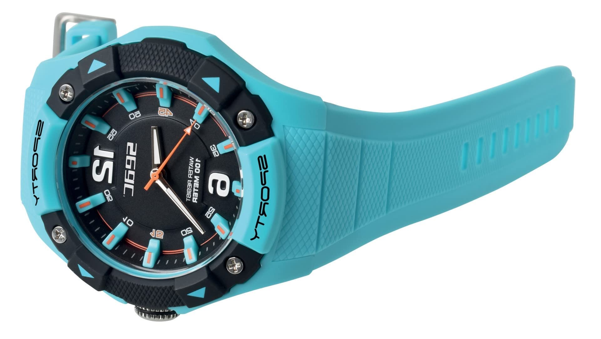 SEAC Sporty, Orologio Lifestyle all'Acqua 100 mt, Resistente Cinturino in Gomma Unisex Adulto, Azzurro, Standard