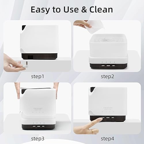 Miniatura 6 de ASAKUKI Difusor de aceite esencial, humidificador ultrasónico multifuncional de aromaterapia perfumado vaporizador de aceite con temporizador,