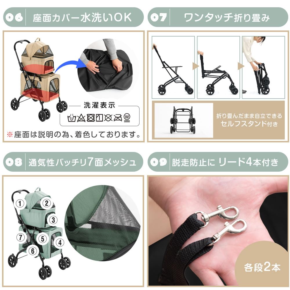 Amazon | タンスのゲン ペットカート 2段式 分離式 犬カート キャリー 