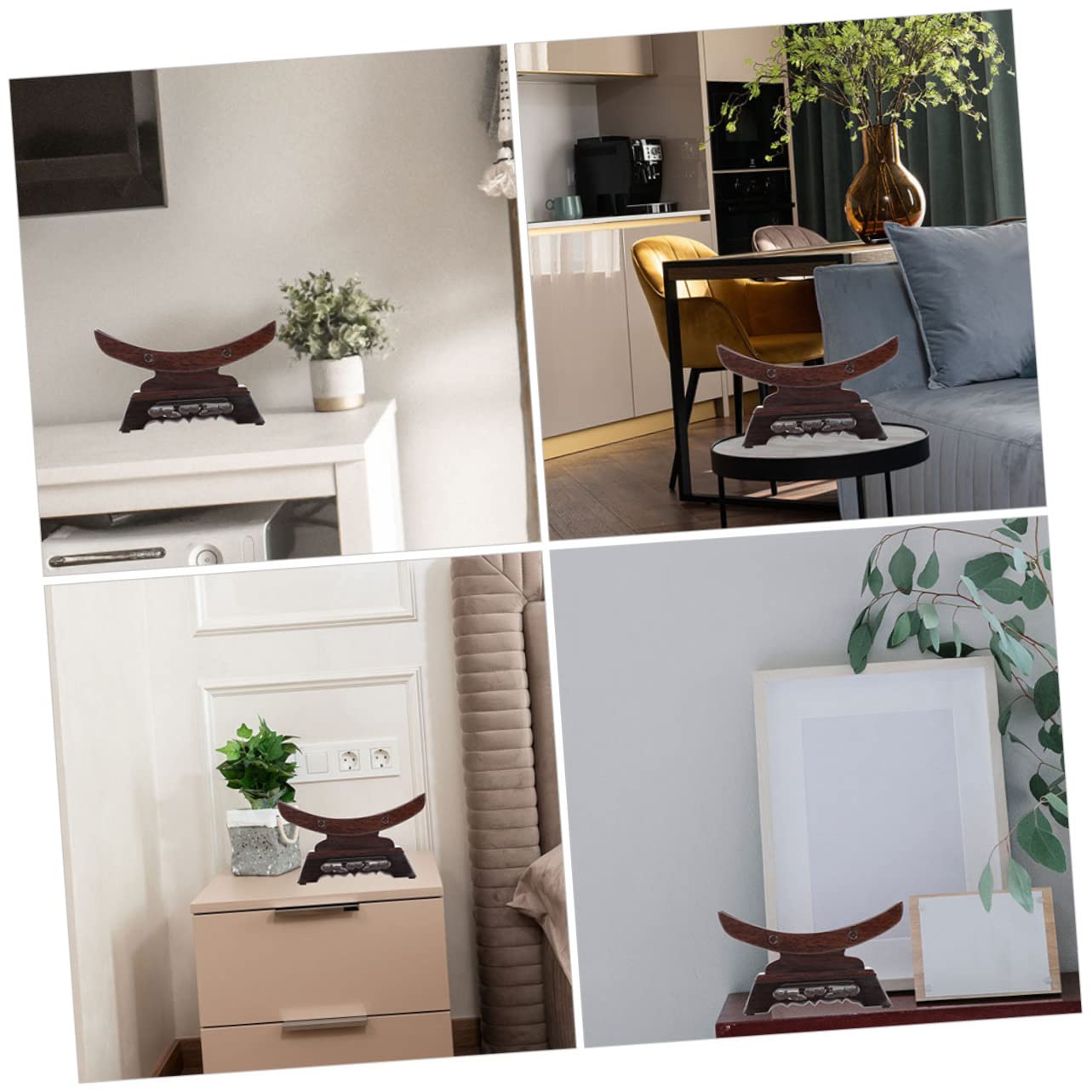 PRETYZOOM Soporte Decorativo para Espadas de Madera, Estante de Mesa