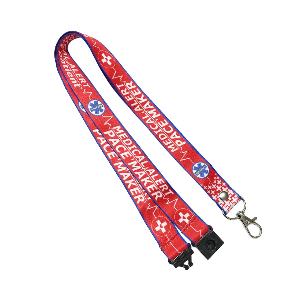 PAPER PLANE LONDON Medical Alert PACEMAKER printed Lanyard - heart patient neck strap, ID holder