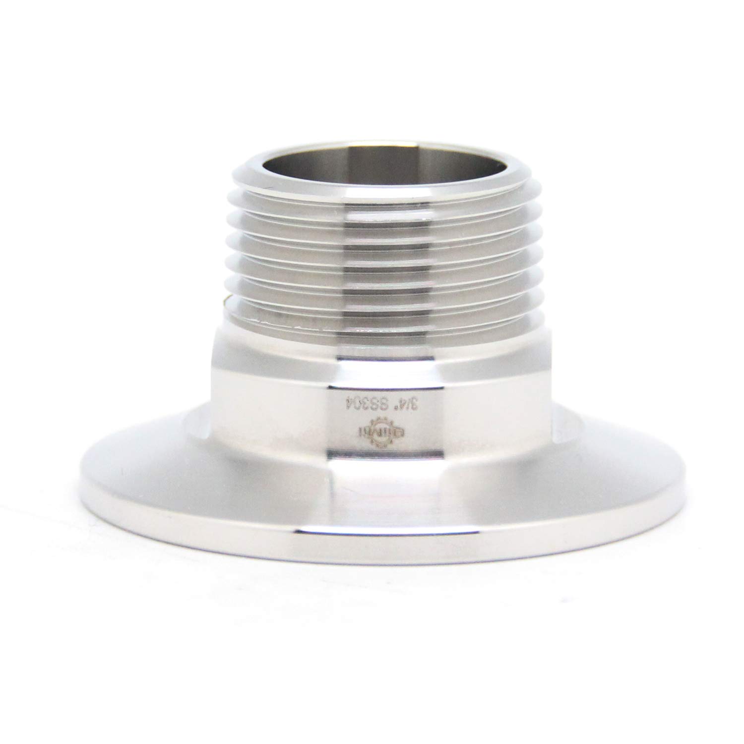 QiiMii 1.5" Tri Clamp Tri Clover Fittings to NPT 3/4" Male Thread Adaptor SS304