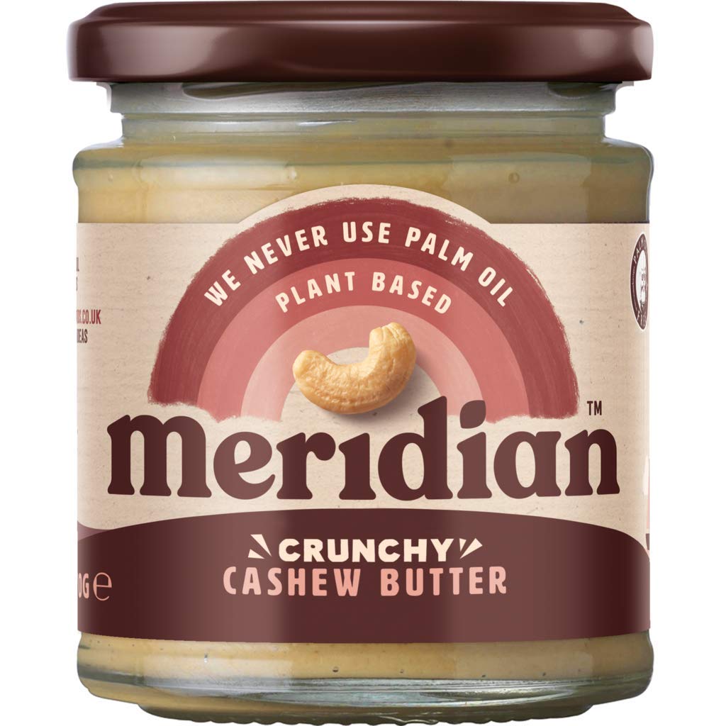 Meridian Foods Crunchy Cashew Butter 100% Nuts (170g) - Pack of 6