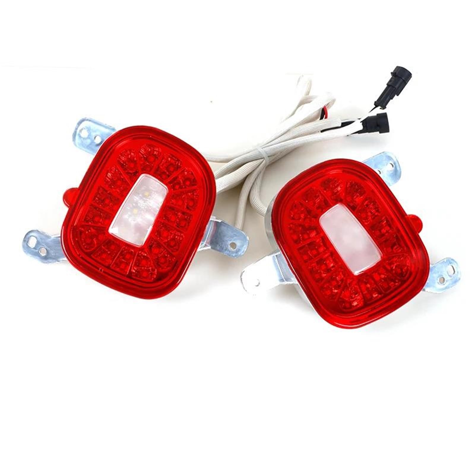 Generico Riflettori Paraurti Posteriori Rossi Fendinebbia Luci Di Retromarcia Bianche Backup Per Jeep Per Renegade 2015-2018 2019 kit(rosso)