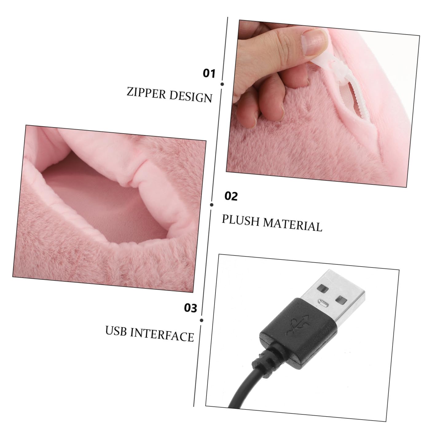 GANAZONO Scaldapiedi Elettrico USB Riscaldante Riutilizzabile Scarpe Termiche Indoor per Casa Ufficio e Viaggio Design e Confortevole per Inverno Caldo