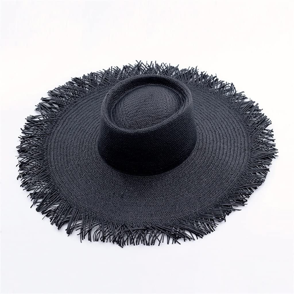Cappelli a Tesa Larga con Nappa con Visiera Parasole per Donna con Frange per ombrellone Selvaggio Bordo Piatto Cappello Grande Turismo da Spiaggia