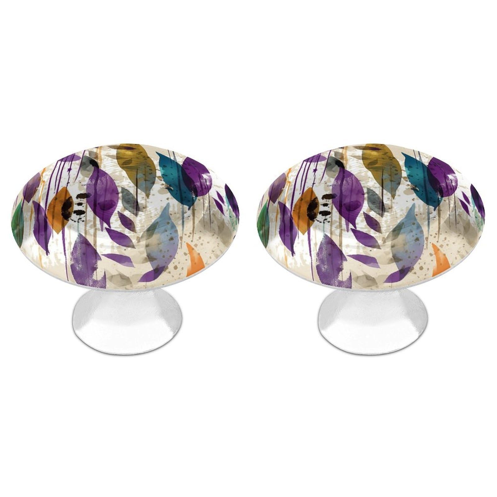 NTVOWPZO Cabinet Handles Round Drawer Pulls Colored Leaves Dresser Knobs for Cabinets and Drawers Handle for Bathroom Cupboard Drawers Cabinet Pulls for Kitchen Door