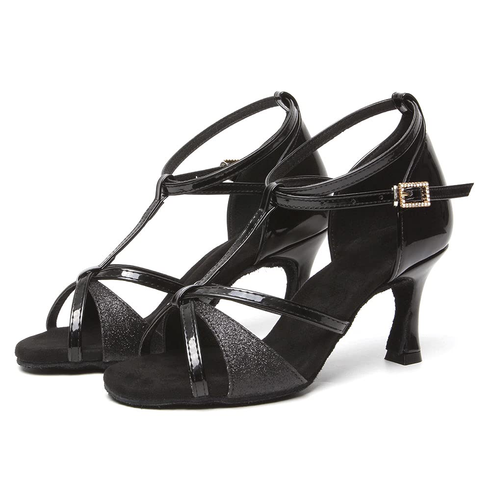 SWDZM Zapatos Baile de Salón Mujer Latino Salsa Bachata Tango Puntera Abierta Performance de Danza