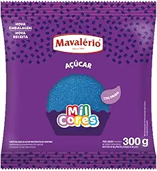 AÇÚCAR CRISTAL COLORIDO AZUL MIL CORES 300G MAVALÉRIO