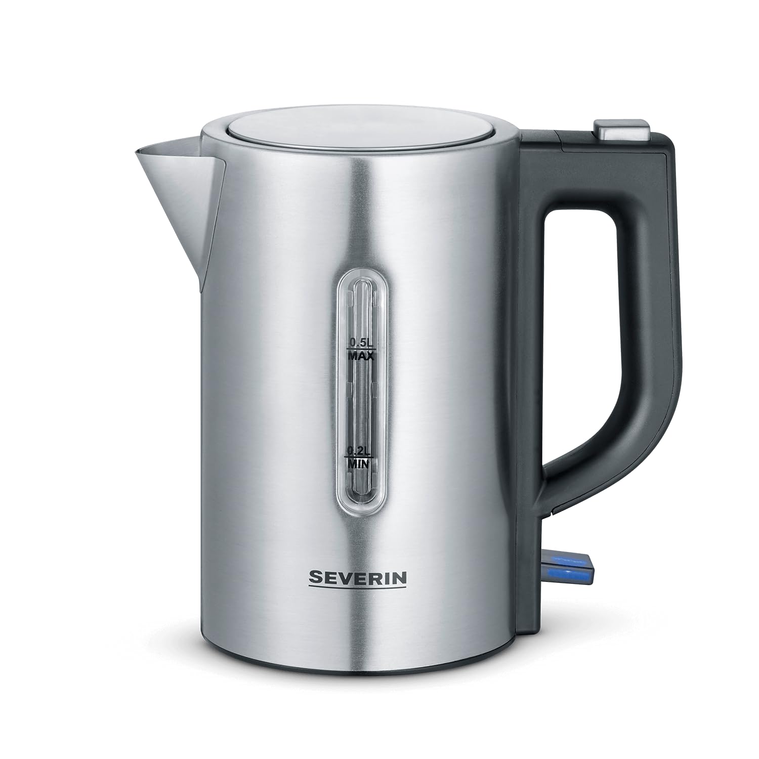 Severin - Electric kettle 0.5 liters 1100 watts - Steel/Black (24477)