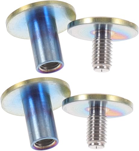 Miniatura 8 de VILLCASE 4 piezas de tornillos de cinturón de titanio, kit de remaches de cuero, remaches para tela, postes de tornillo de encuadernación de cuero