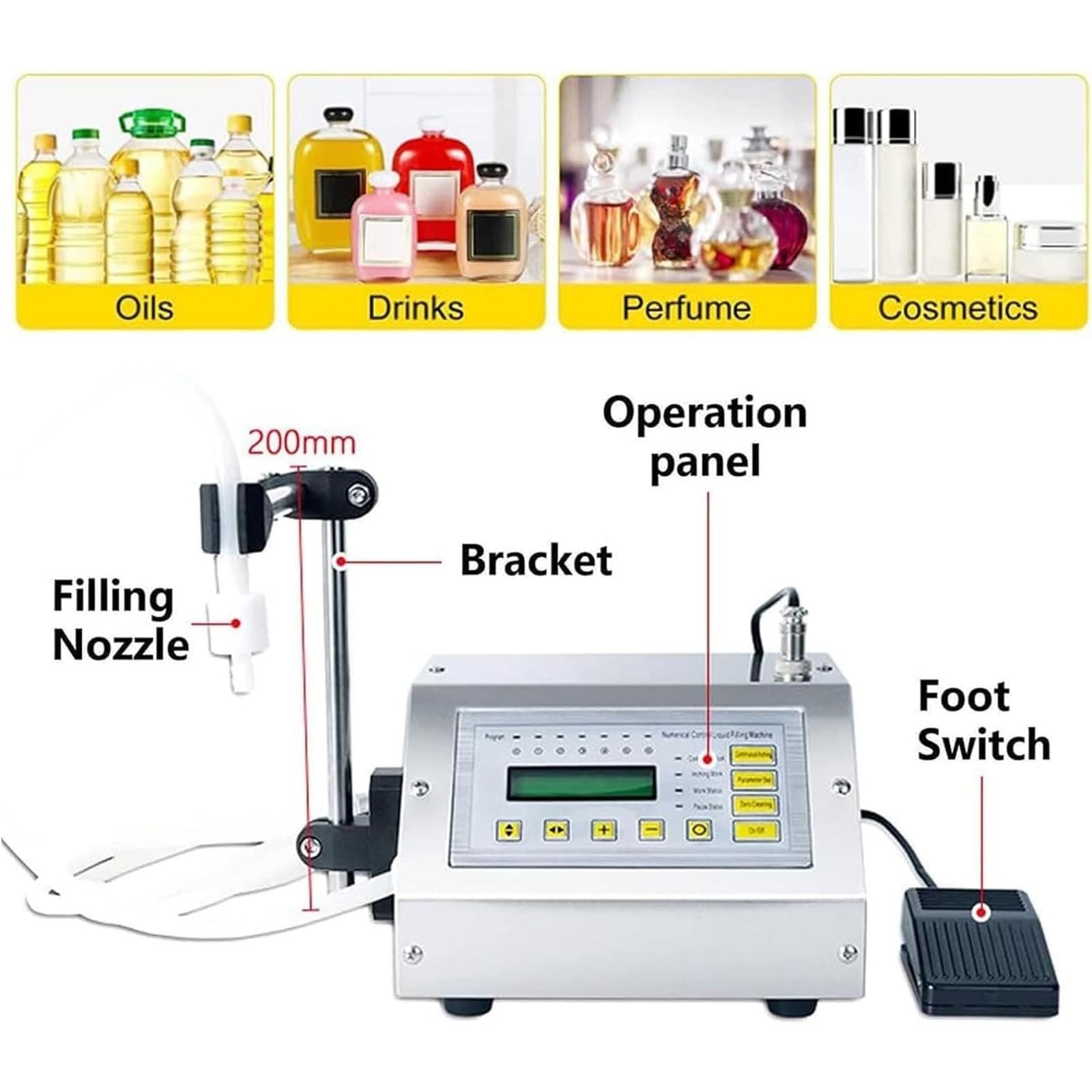 Máquina automática de llenado de botellas, 5 ~ 3500 ml, máquina de llenado de líquidos CNC de un solo cabezal, máquina dispensadora de bebidas de jugo, acero inoxidable
