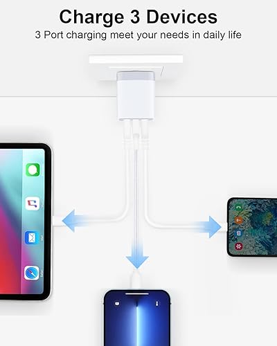 Miniatura 4 de Cargador de pared USB adaptador de cargador Ailkin de 24 amperios de doble puerto plegable cargador rápido cubo de repuesto para iPhone 11XXRXS MAS8