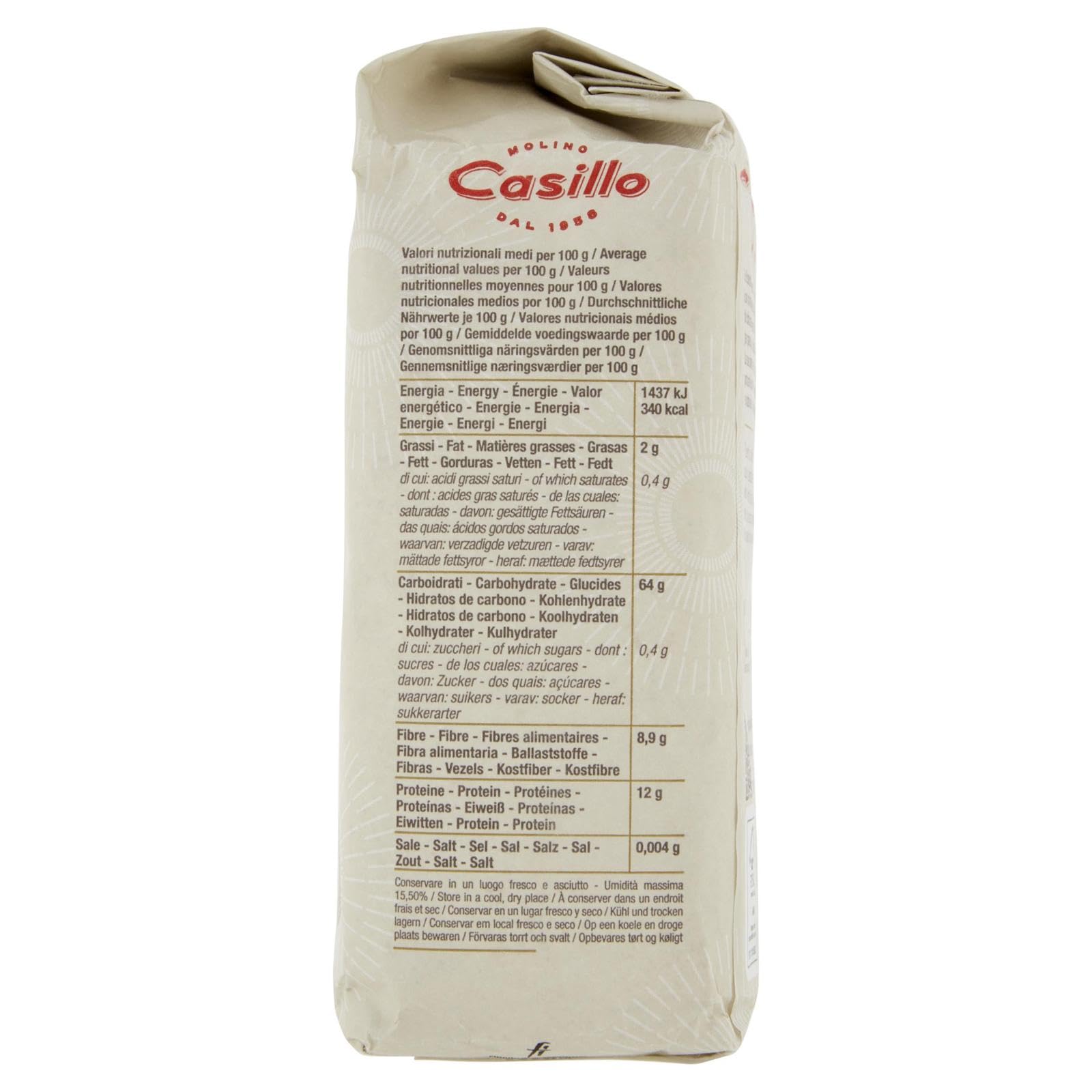 Molino Casillo, farina integrale Vollkornmehl Mehl zartes Vollkorn wholemeal flour 20x 1 kg + Italian Gourmet polpa 400g