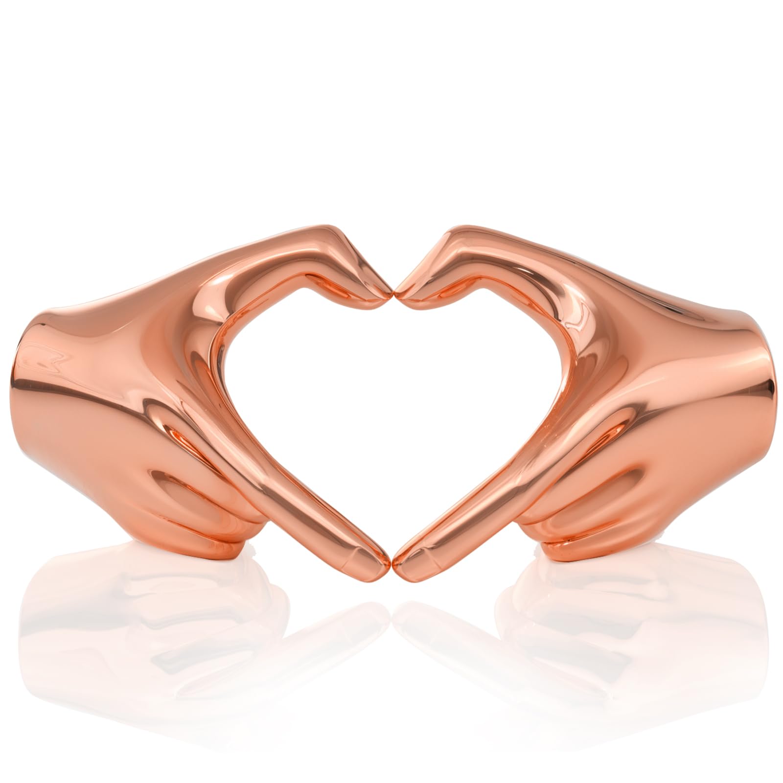 XMGZQ Copper Heart Hands Sculpture,Couple Gifts,Copper Knick Knacks Home Decor Aesthetic,Wedding for Couple,Chrome Home Décor Accents,Tv Stand Decor Items,Bookshelf Decor Objects (I)