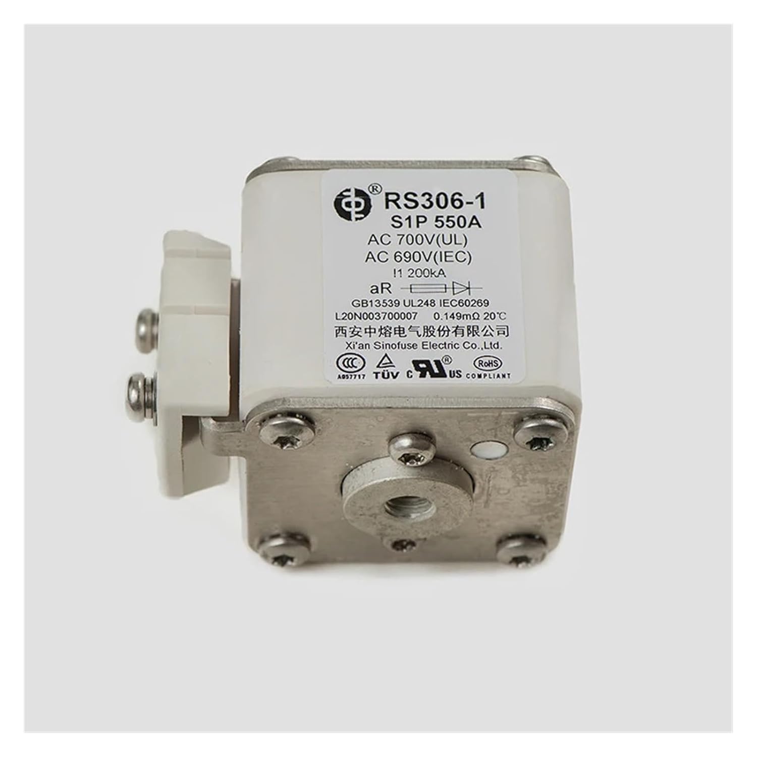 Electronic Ceramic Components AR Fast Acting Fuse RS306-1-S1P-550A690V