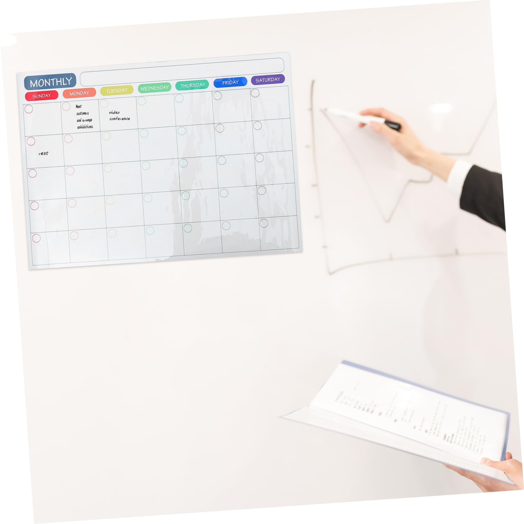 Lurrose 2sets Lavagne Magnetiche Per Pianificazione Settimanale e Mensile Lavagna Cancellabile Per Frigorifero Mensile Planner Settimanale Organizza Attività