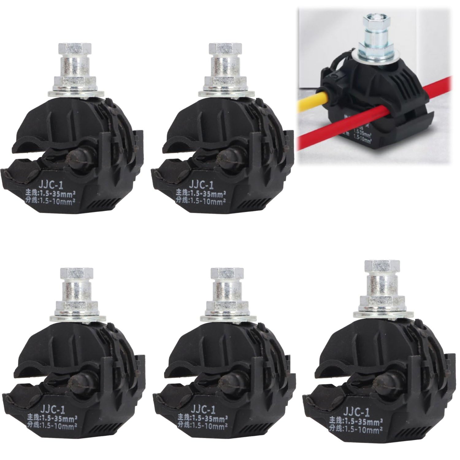 Tissting Conector de perforación de aislamiento, Conector Aislado Sellado de 1KV para Ramificación de Cable sin Pelar, JJC-1, Cobre Estañado, para Iluminación de Carretera y Potencia Industrial