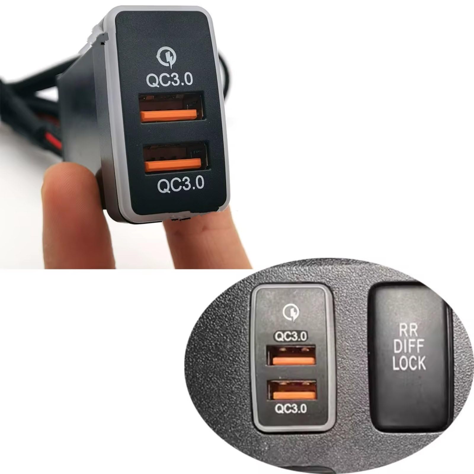 Consola USB Compatible Con Toyota Para Fj Cruiser Para Prado Para Lc120 Coche Cargador Adaptador Transferencia Datos Interfaz Dual QC3.0 Puerto USB