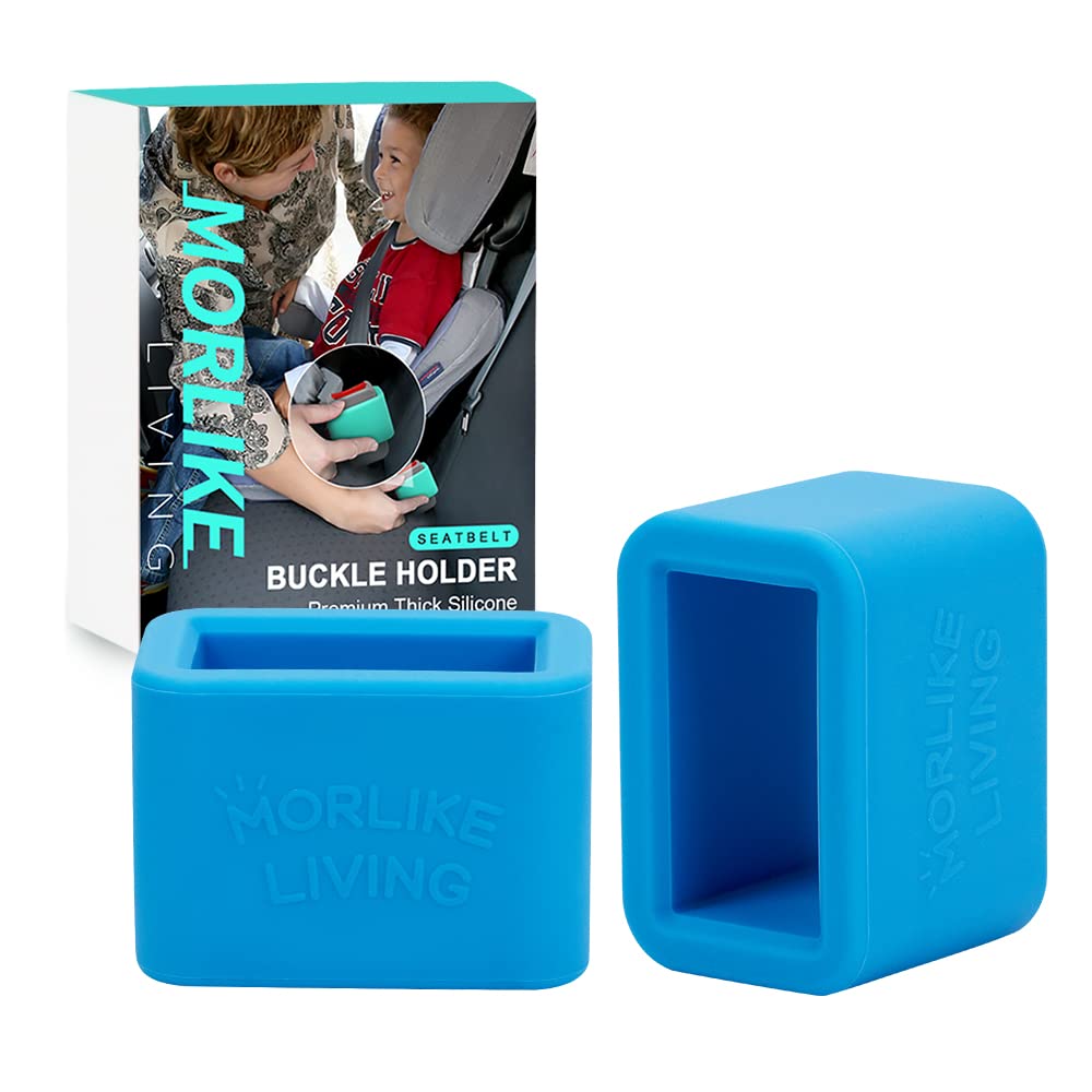 Morlike Silicone Buckle Holder Booster (Blue, 2 Pack)