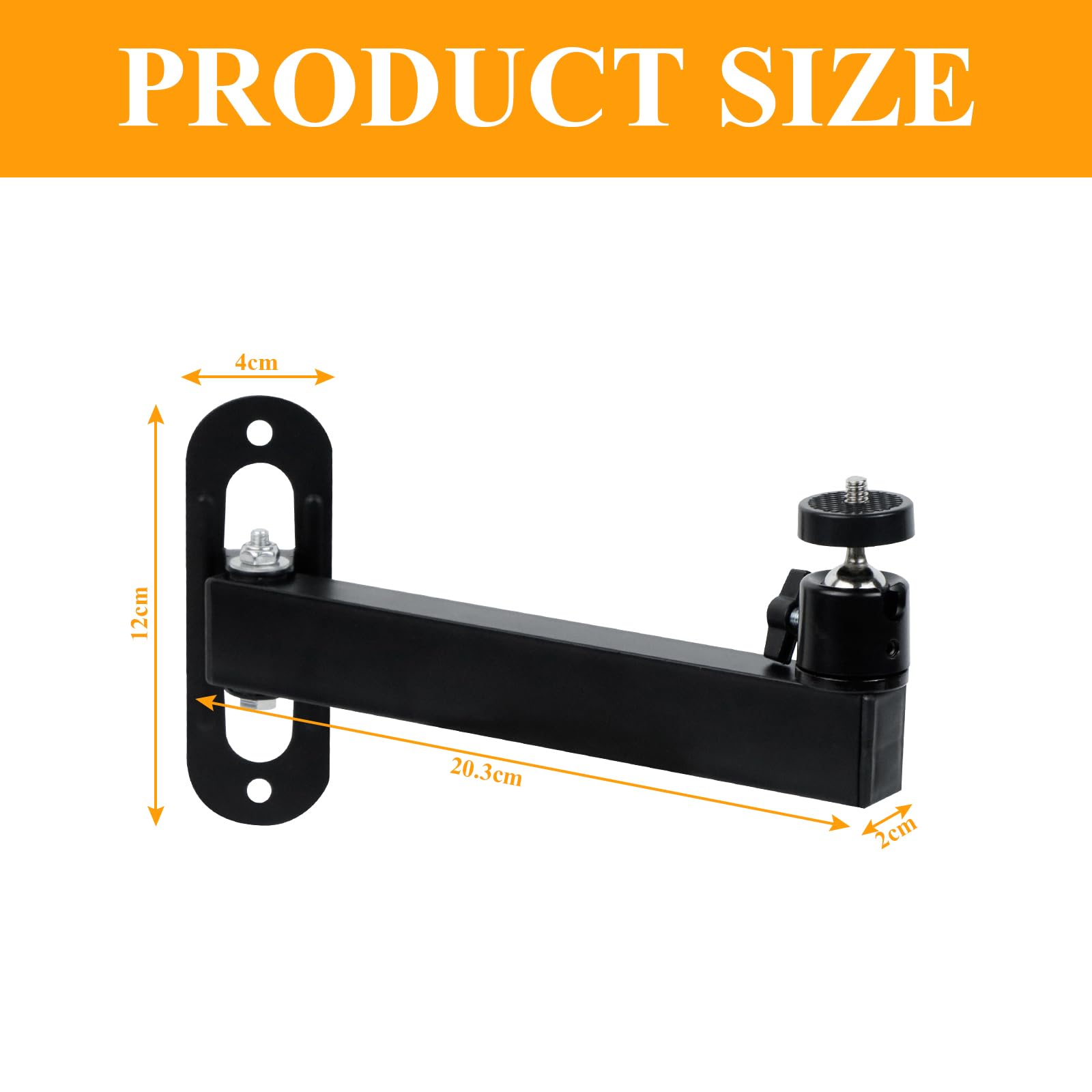 Supporto Per Proiettore A Parete, Supporto Proiettore Regolabile con Rotazione a 360°, Staffa Proiettore in Metallo con Vite da 1/4" per Home Cinema, Ufficio, Sala Giochi