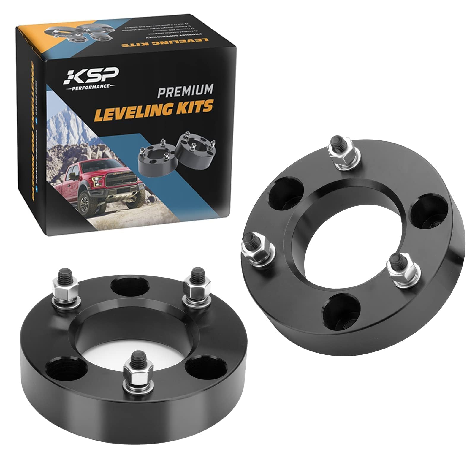 KSP 2in Level Kits for F150 2004-2022,2" Front Leveling Lift Kits Compatible with Ford Expedition 03-18,Lincoln Mark LT 2005-2008, Aluminum Forged Strut Spacers Raise the Truck 2inch(Package of 2pcs)