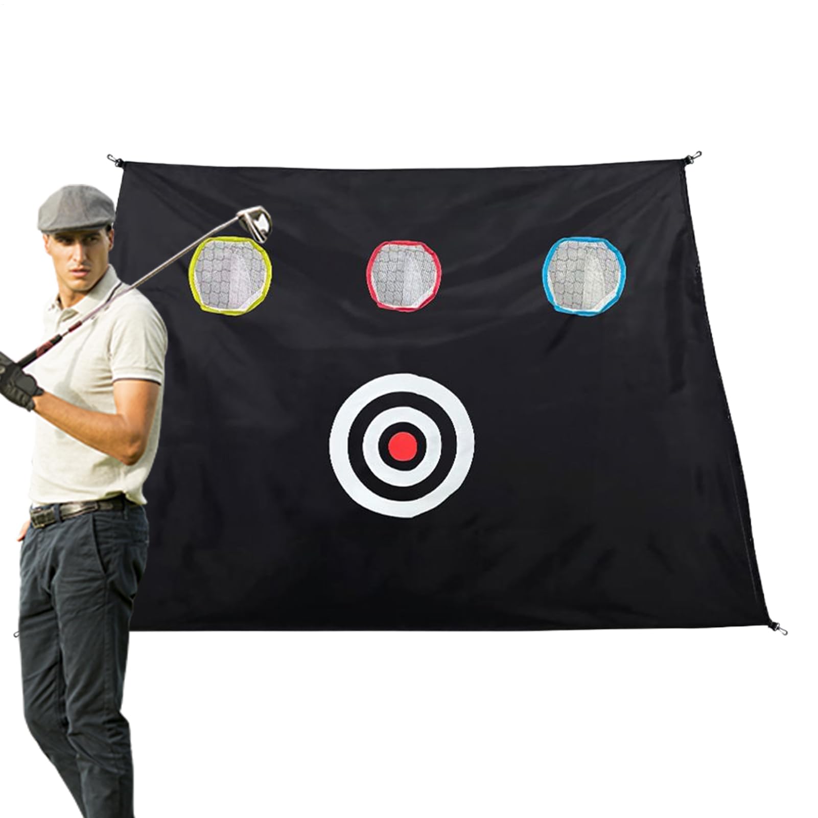 Cible d'Entraînement de Golf en Toile - Filet d'Entraînement de Frappe | Accessoires d'Entraînement Équipement de Practice pour Intérieur Extérieur Jardin Hommes