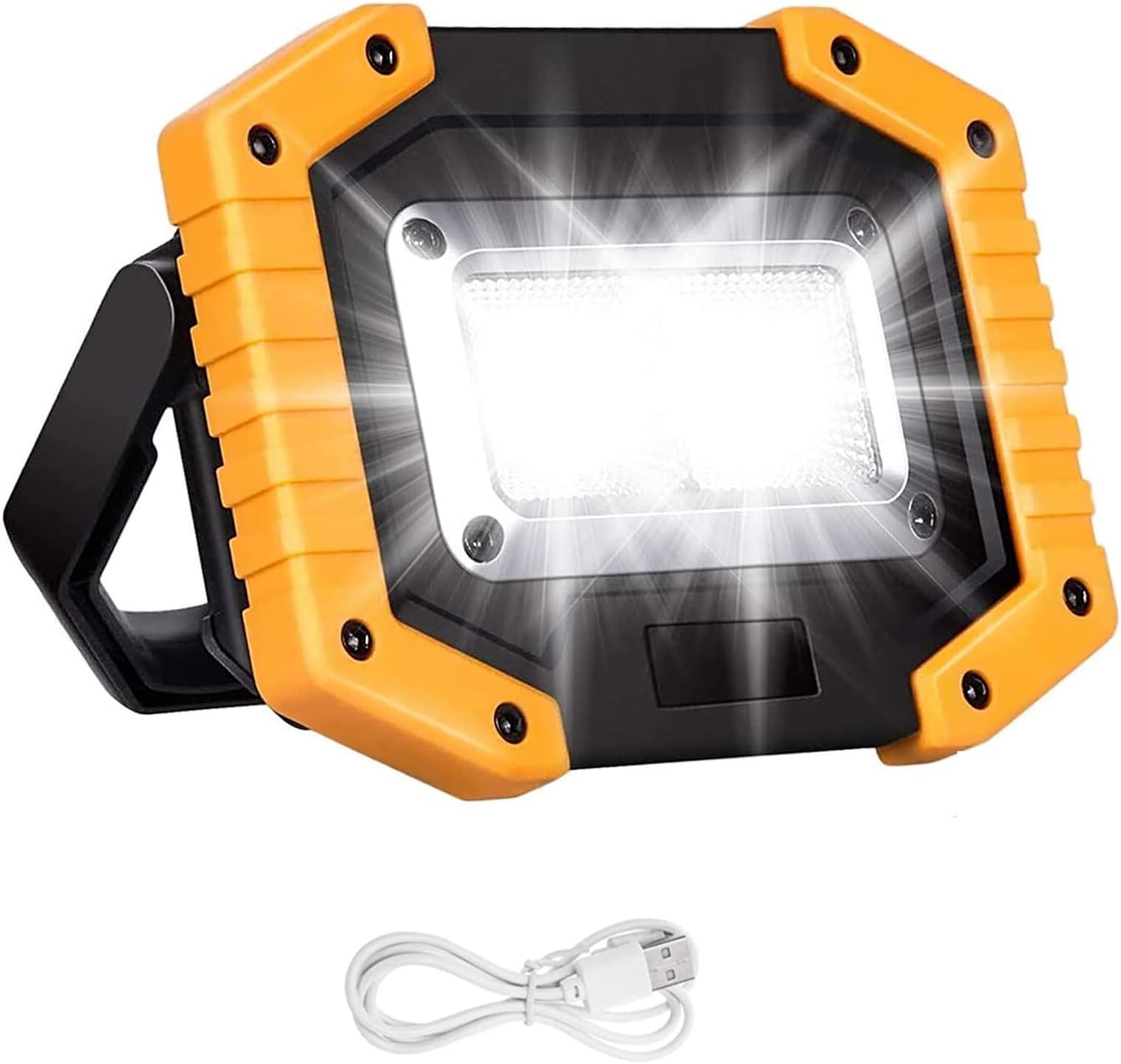 Beizkna 30W LED Work Light Rechargeable Portable COB Floodlight Super Bright 2000LM Battery Outdoor Security Light USB Waterproof for Camping Hiking Fishing Emergency Garage Workshop