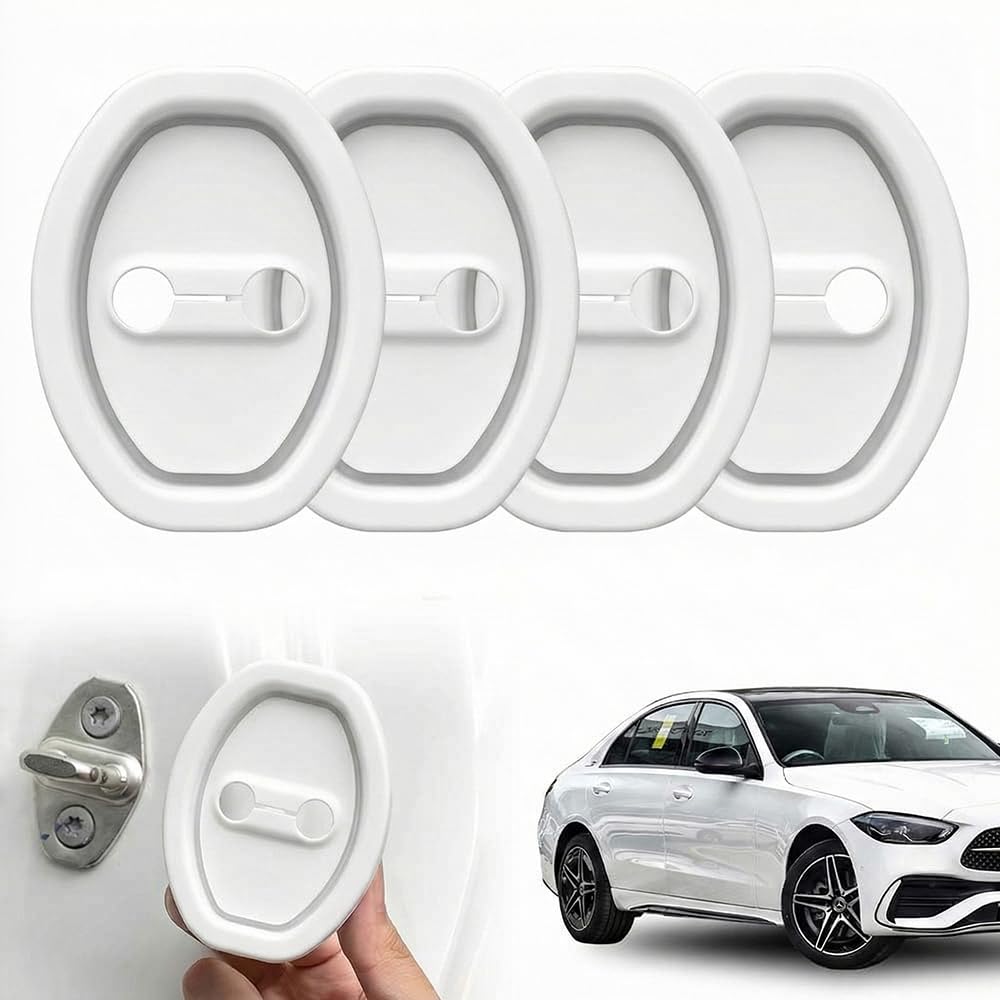Vividcrate 4 Pcs Universal Car Door Lock Covers for Lexus ES (XV20 XV30 XV40 XV60 XZ10 1996-2025 2026), Flexible Silicone Door Latch Protector Guards, Waterproof, Anti-Rust & Noise Reduction Buffer