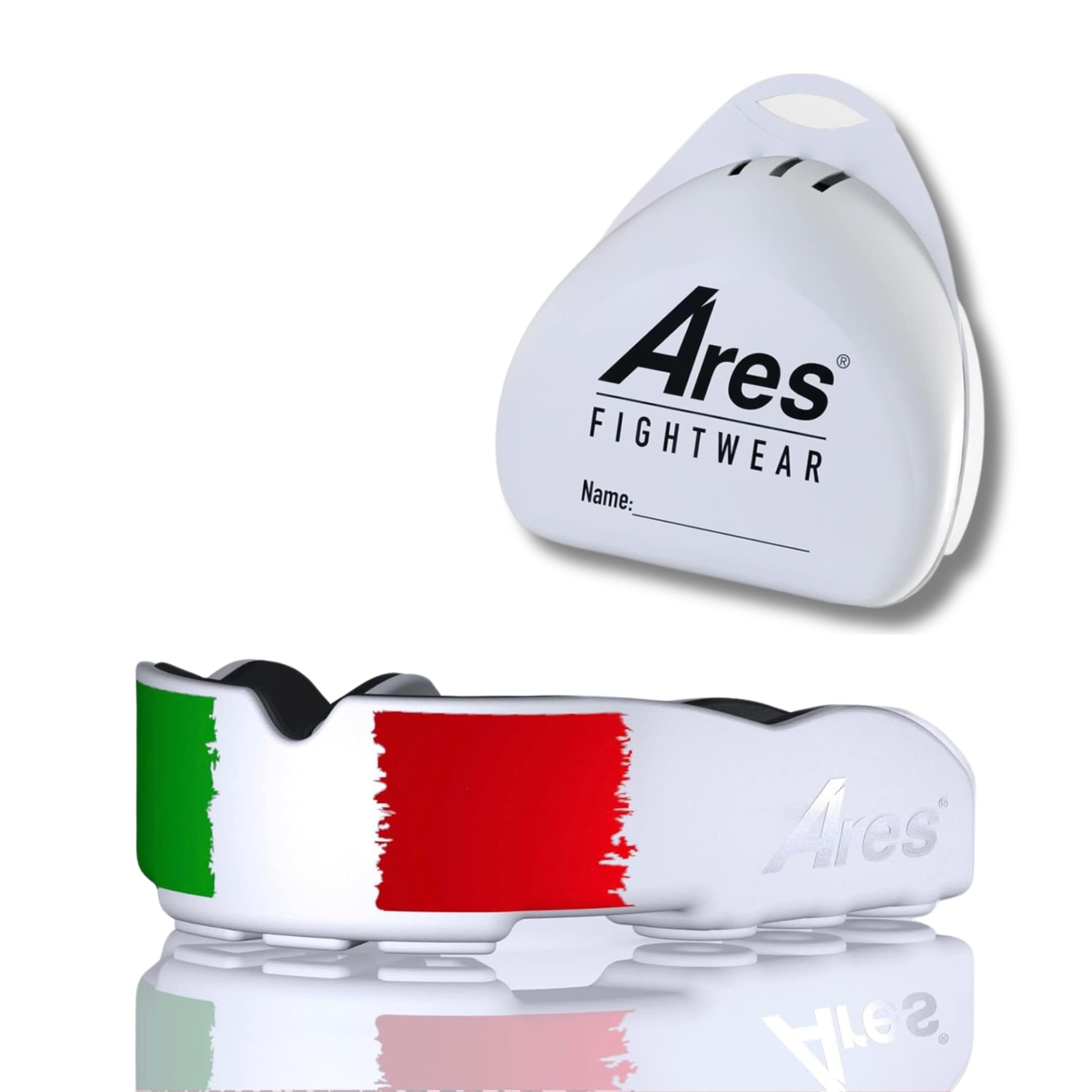 Ares Fightwear Slim Fit Mouth Guard Boxes with Storage Box for Martial Arts, MMA & Athletes I Maximum Mouth Protection Thanks to Optimal Fit I Professional Mouthguard for Men and Women