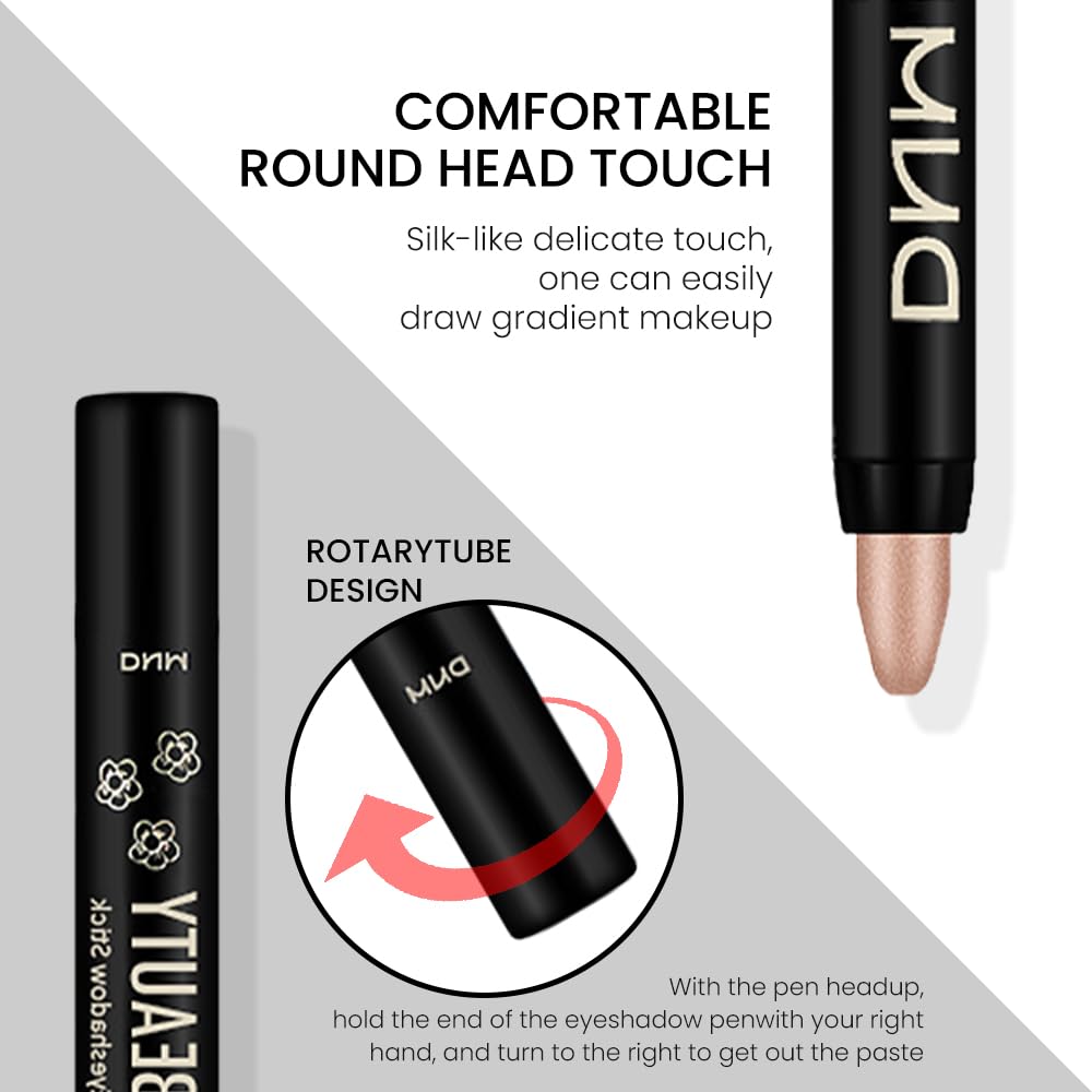 evpct Sand Shimmer Crema Sombra de Ojos Iluminador de Sombras Juego de Paletas para Ojos, Arena Mate Lápiz Sombra de Ojos Aplicador Paleta de Maquillaje Impermeable Sombras en Crema para ojos 25#