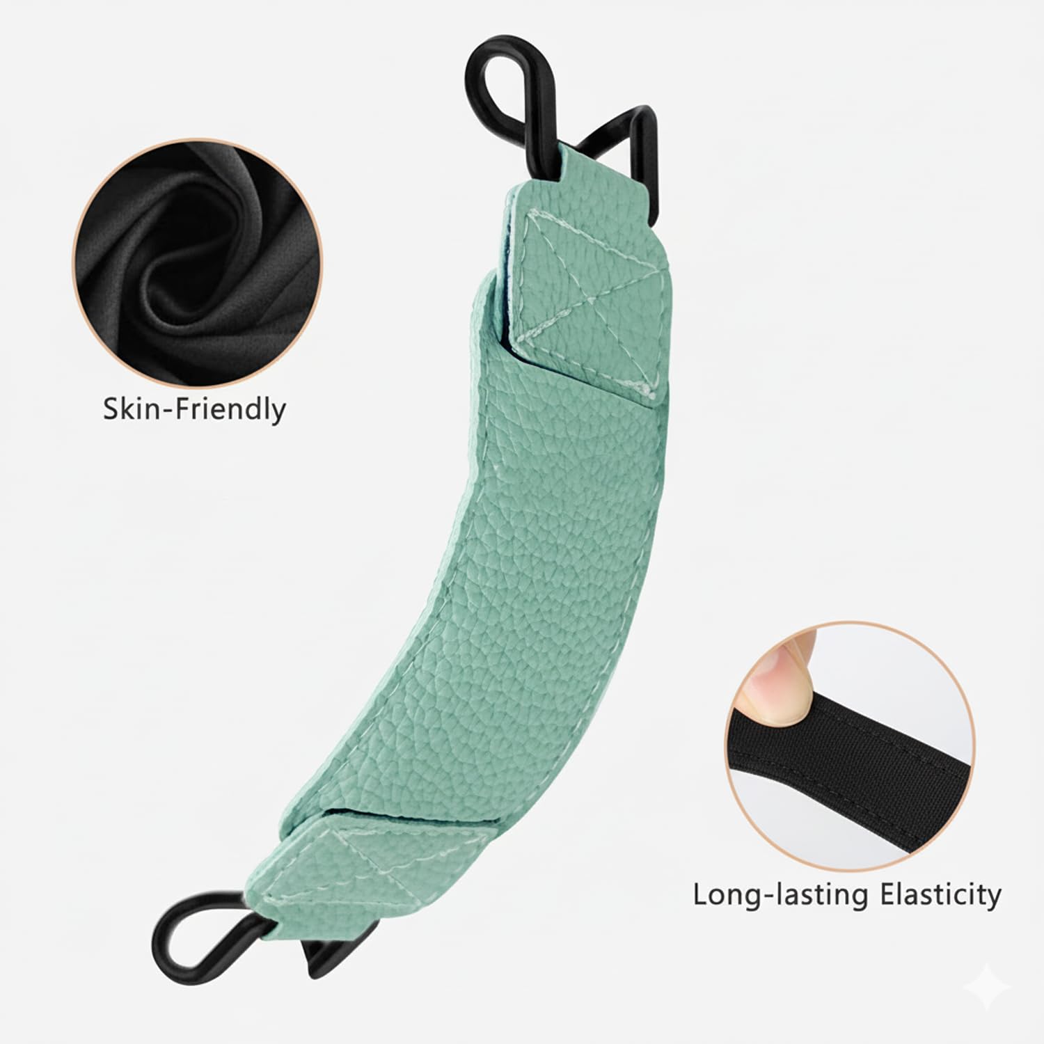 Secure Ereader Hand Strap, E-Reader, Universal Tablet Holder With Anti-Slip One-Hand Grip, Versatile Lightweight Finger Grip Holder, Comfortable Hands-Free Reading Holders for Commute & Home(Green) — view 3