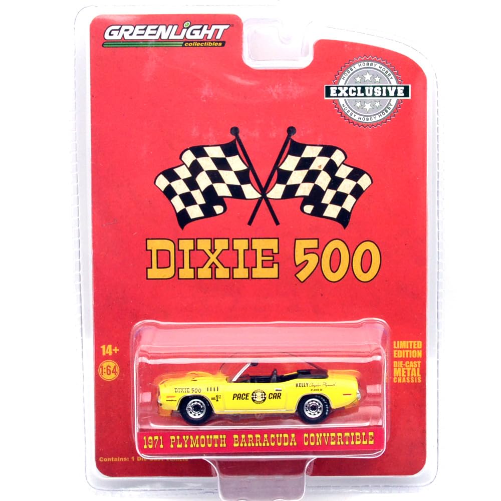 GL 1:64 1971 Barracuda Convertible - Dixie 500 Pace Car - Kelly Chrysler Plymouth, Atlanta, Georgia 30394 Die-cast Car Model