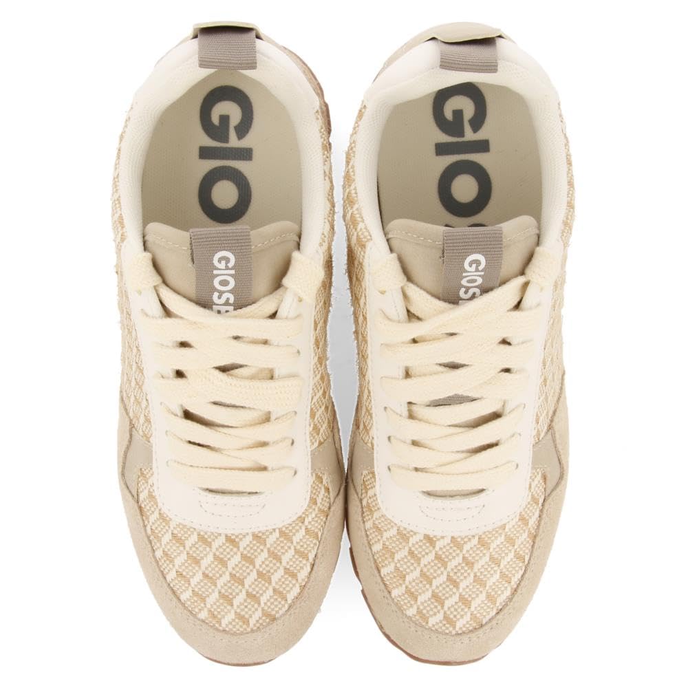 Sneakers Beige DE CUÑA Interna con Estampado GEOMÉTRICO para Mujer Puke