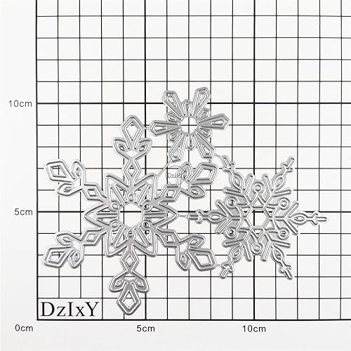 Miniatura 10 de DzIxY Hermosos troqueles de corte de metal de encaje de copos de nieve para kit de fabricación de tarjetas, troquelados, troquelados, plantillas de