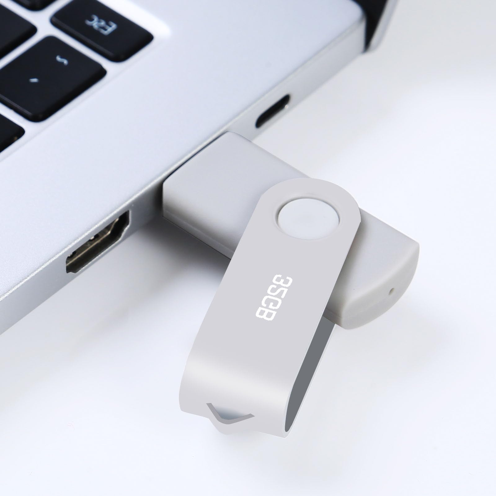 Chiavetta USB 2.0 32GB, Pen Drive Memoria Stick Chiavetta USB 32GB Thumb Drive per PC, Laptop, ecc (Argento)